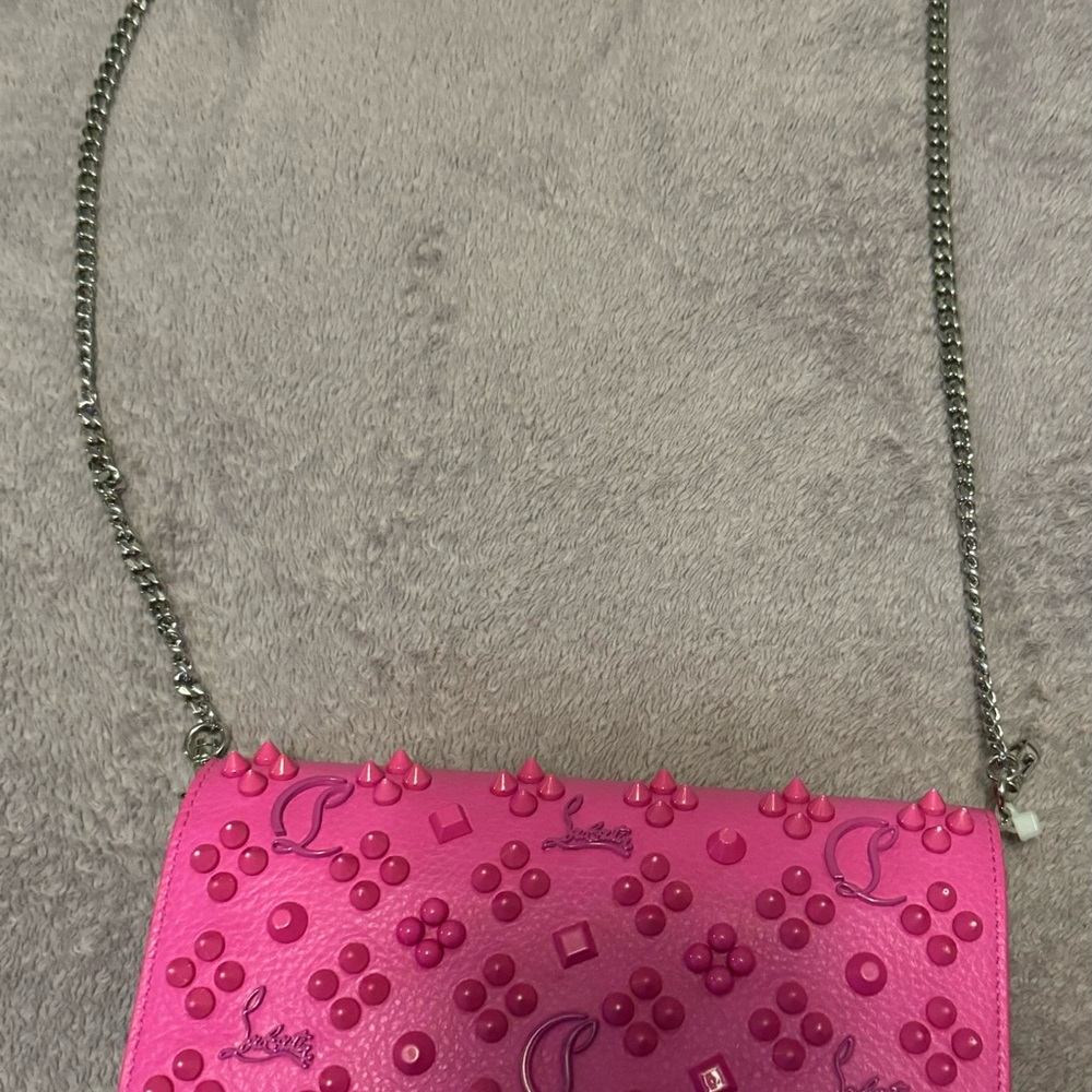 Christian Louboutin Pink Studded Leather Crossbody Bag. Price Firm. - Picture 3 of 3